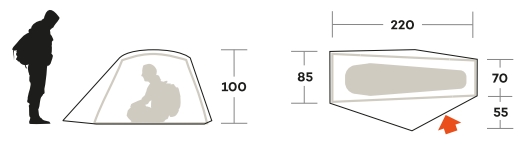 Dimensions de la tente Hekla 1 Ferrino